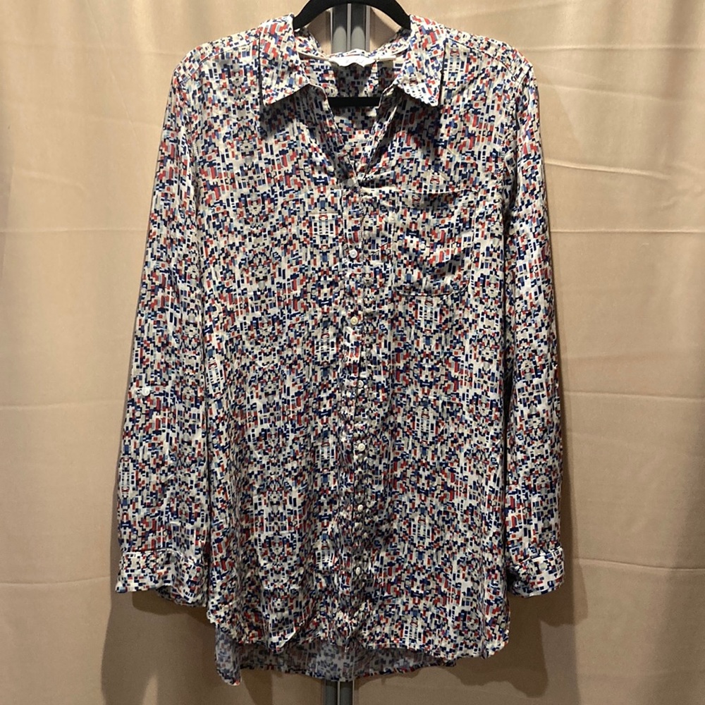 Patterned button down blouse